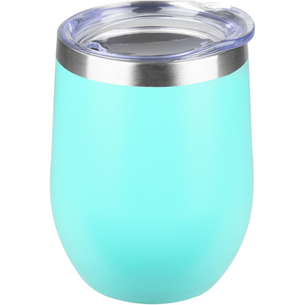 12OZ ruostumattomasta teräksestä valmistettu viinitumbler kannella. Varreton kaksinkertainen eristetty viinitumbler. Viinilasi sopii erilaisiin tilanteisiin, juhliin Sky Blue 1 PCS