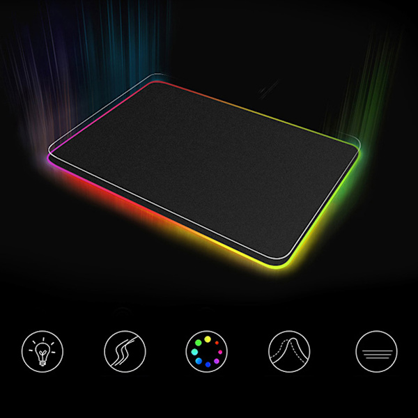 350mm x 250mm x 4mm RGB-värikäs LED-valaistu vedenpitävä pelihiirimatto