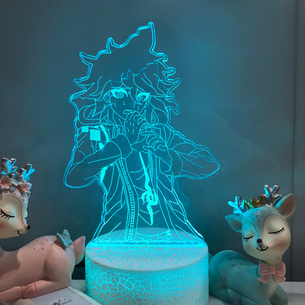 Qinwei LED Anime Character Night Light 3D Illusion Lampe Fjernkontroll for soveromsinnredning Barnebursdag --- Crack Crack