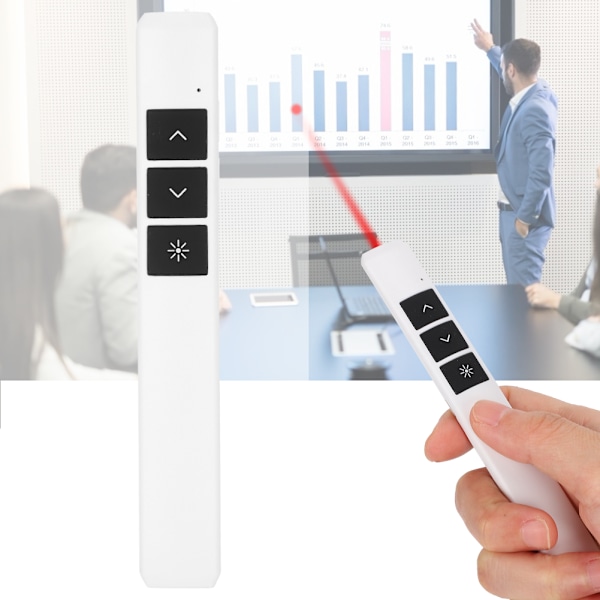 PP932 Trådløs pegepind PPT sidevender pen laser præsentation USB fjernbetjening præsentation penHvid