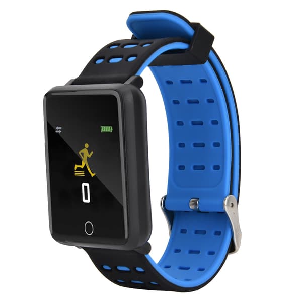 Min f21 Widescreen Bluetooth Smart Armbånd Hjertefrekvens Søvndeteksjon Armbånd (Svart Blå)