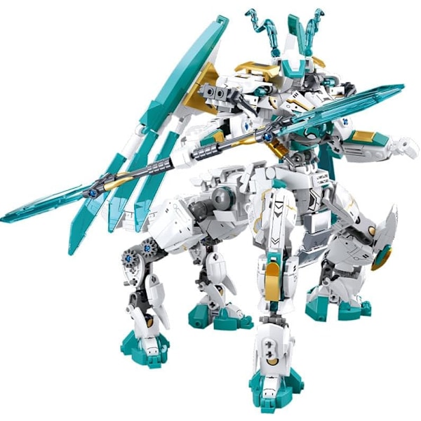 Dragon Mech Robot Byggesæt, Hvid Kentaur Kriger Model Kit 750+ stk Samleobjekt Mytiske Gaver til Voksne og Børn