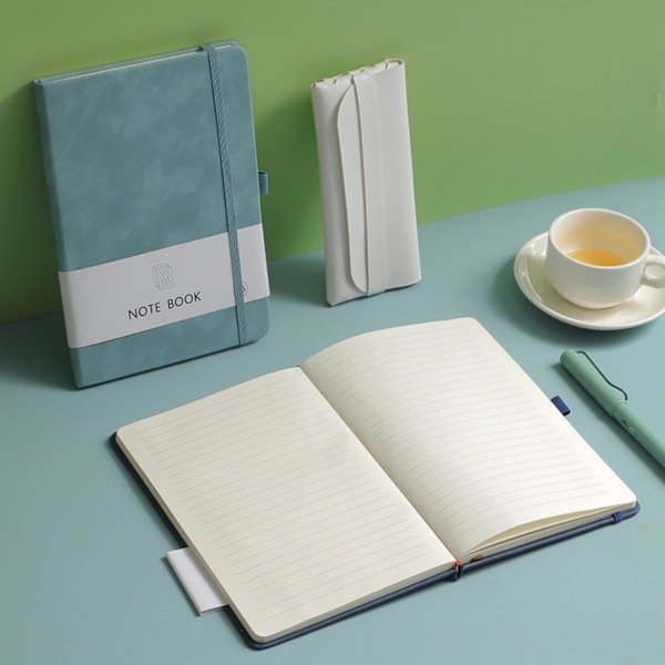 200 Siders A5 Linjeret Notesbog Journal, PU Læder Hardback Notesbøger 100 Ark 5.9'' X 8.46'' Fortykkede Klassiske med Pen Loop Notesbog