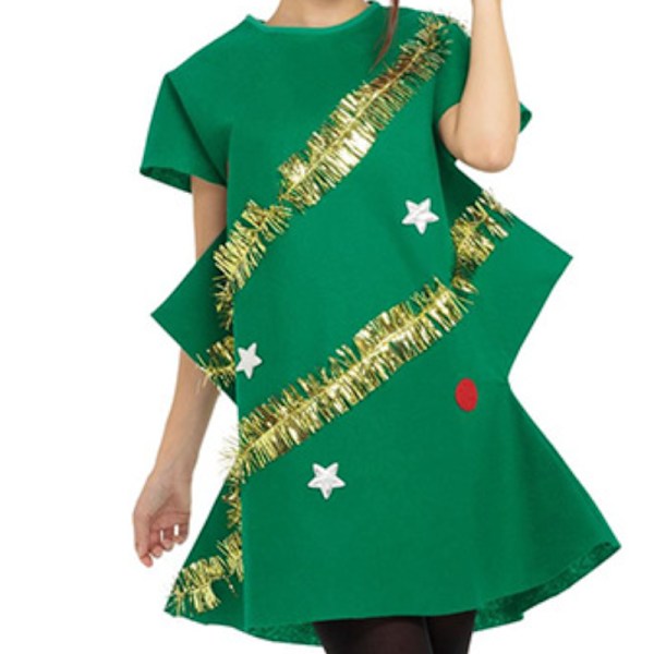 Edhomenn Naisten Joulukuusimekko Juhla-asu Cosplay-juhliin Hieno mekko hatulla XL