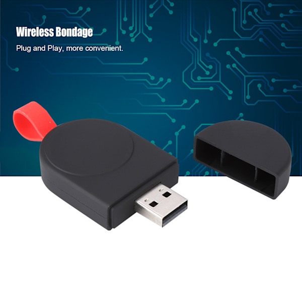 Bærbar magnetisk trådløs USB-urstrømsoplader universel til iWatch 1/2/3/4 (sort)