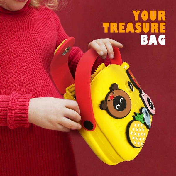 Lasten Crossbody Bag Muotikukkaro taaperolle toddler , solki casual olkalaukku Minikameralaukku Vaaleanpunainen Halloween karkkilaukku, keltainen