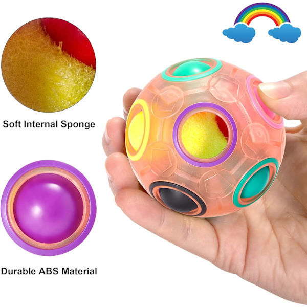 Magisk Regnbue Puslespillkule, Fidget Ball Puslespill Hjernepuslespill Fidget Leke for Gutter & Jenter - Bursdagsfest for Tenåringer & Voksne Pink