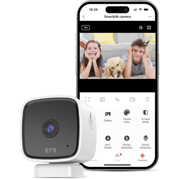1080p HD mini indendørs kamera, WiFi-sikkerhedskamera kæledyrskamera med telefonapp Hjemmekamera til værelse/baby/hund, nattesyn, 2-vejs lyd, bevægelsesdetektor one pack