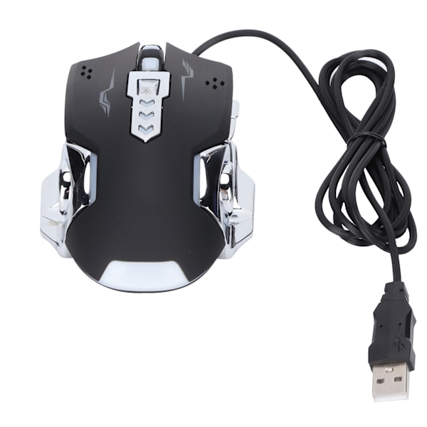 Trådbunden mus svart USB-port spelbelysning justerbar optisk datortillbehör