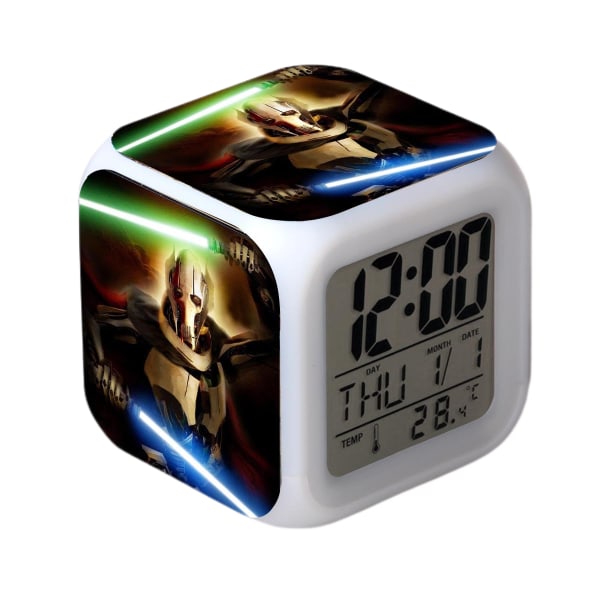 Star Wars Vækkeur Film The Force Awakens LED Vækkeur Firkantet Ur Digital Vækkeur med Tid, Temperatur, Alarm, Dato