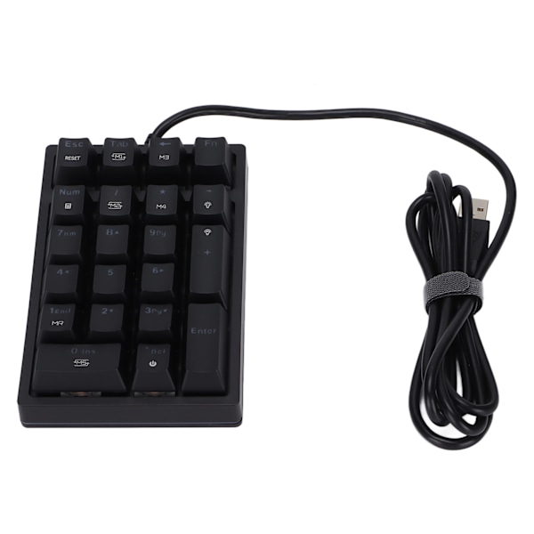 Kablet tastatur RGB bakgrunnsbelysning trinnvis tastehette programmerbare knapper 21 taster mekanisk tastatur rød aksel