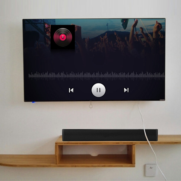 USB-spelardrivrutin Högtalare Soundbar Subwoofer Högtalare För PS4/Laptop/PC Svart