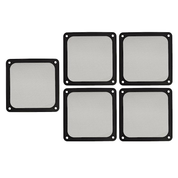 PC-tuulettimen pölysuodatinverkko, magneettinen kehys, nailonrunko, pölysuodatinverkkokotelo tietokoneen koteloon, virtalähteeseen, 140 mm, 5 kpl, musta