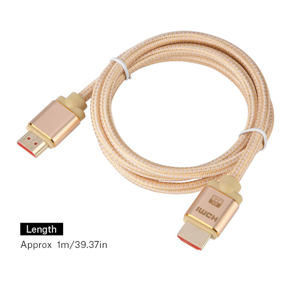 Højhastigheds HD 4K X 2K HDMI 2.0 A-A Videokabel Flettet Snor til PS3/ TV/ DVD/ PC 1M