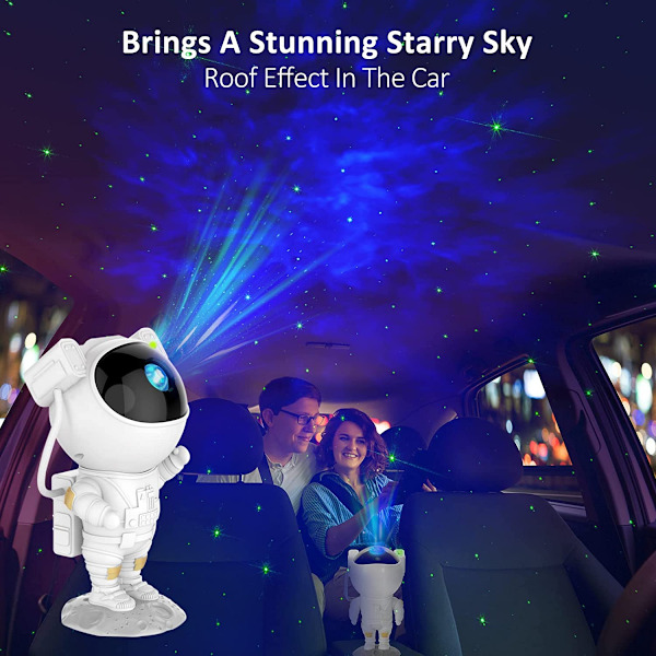 Astronaut Stjerneprojektor Nattlys med Timer, Fjernkontroll og 360° Justerbar Design, Astronaut Nebula Galaxy Nattlys Projektor for Barn Voksne
