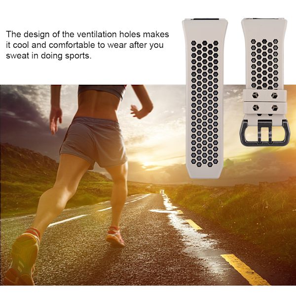 Silikonesportsarmbåndserstatning til Fitbit ionic farvebånd beige og sort