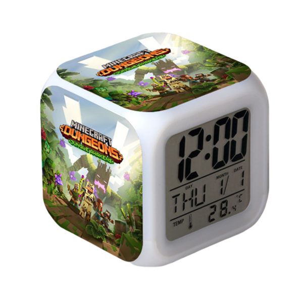 Wekity Anime Väckarklocka One Piece LED Square Clock Digital väckarklocka med tid, temperatur, alarm, datum