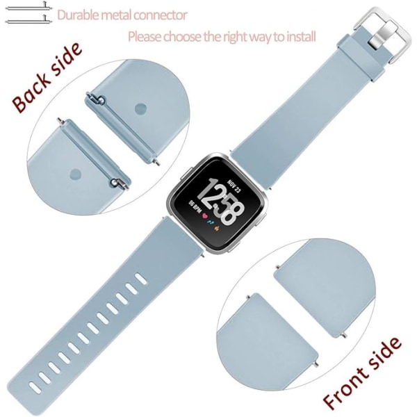 Smartwatch-armbandet är kompatibelt med Fitbit Versa Smartwatch, Versa 2 och Versa Lite se-klockor för kvinnor och män（Ljusblå-L）