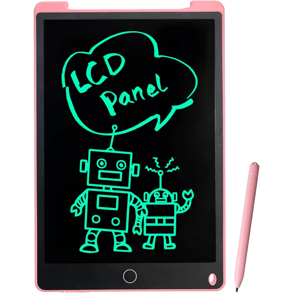 LCD-skrivebrett, 12-tommers håndskrift Business Ewriter innebygd skjermlås og magnet for barn og voksne ， Rosa