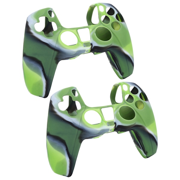 2 st spelkontrollskydd kamouflage silikonfodral hud för PS5 spelkontroll Camo Green