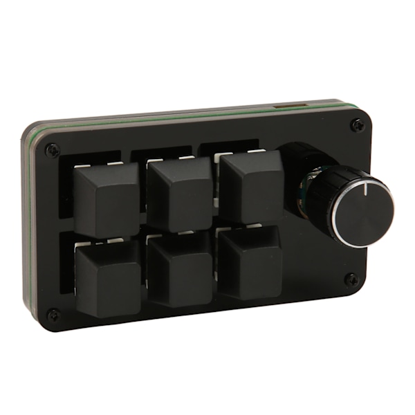 Mini 6-tangenters tangentbord med ratt, varm bytebar blå brytare mekaniskt tangentbord makro programmering tangentbord för arbete spel