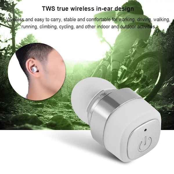 Mini usynlig TWS True Wireless Bluetooth-øretelefon HiFi Deep Bass In-Ear Earbud Excellent Tone