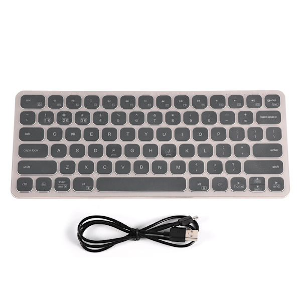 Bluetooth trådløst kablet tastatur Touchpad genopladelig til IOS Android Windows sort