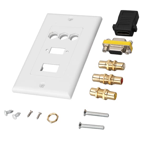 Multimediapistoke HD Multimedia Interface 3RCA VGA Koaksiaalinen Ethernet Seinälevy Pistorasia Liitin