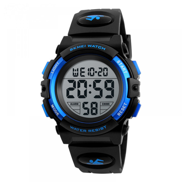 Watch, Poikien watch 6-15-vuotiaille pojille, Digitaalinen ulkoilu monitoiminen kronografi LED 50M vedenpitävä hälytyskalenteri analoginen watch(sininen)
