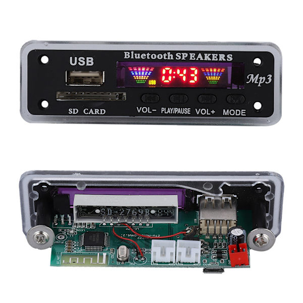 SDM01Bt  U-DX  Bluetooth 5.0 4 färger skärm MP3 FM APE FLAC avkodningskortmodul (svart)