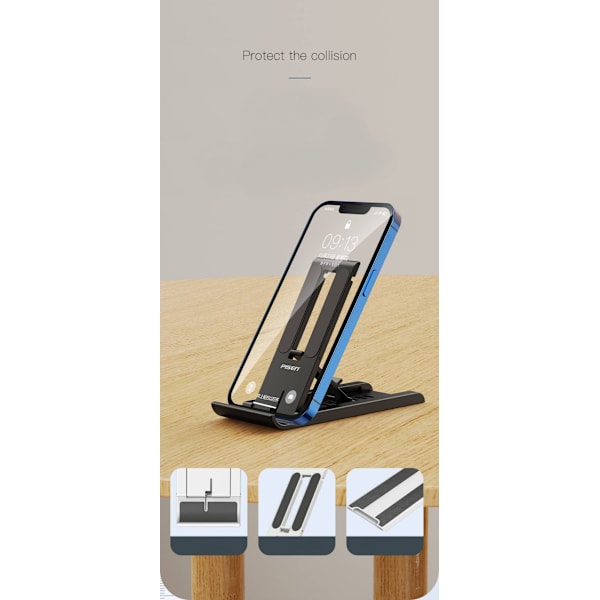 Tablet Stand, Fuldt Justerbar Foldbar Skrivebordsstand til iPad, Samsung, Nintendo, Alle Mobile Enheder (4.6-12.9’’)