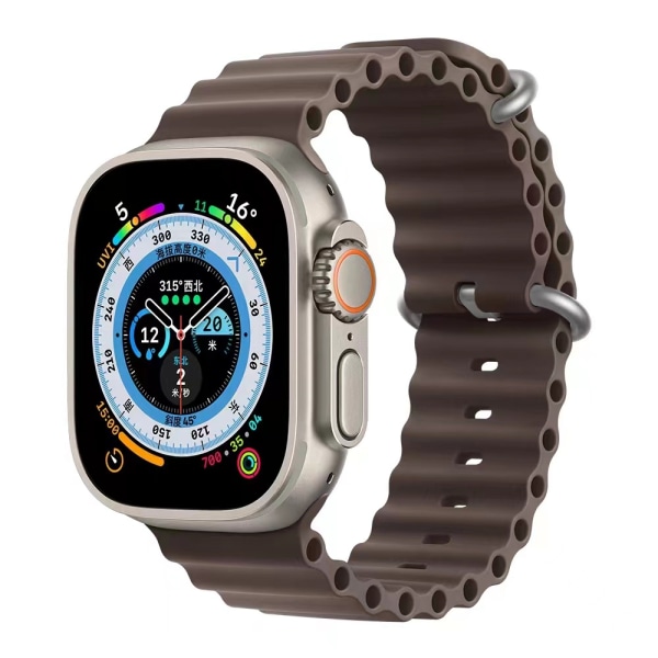 Apple Ocean Watch-rem til applewatch8/7/se/ultra sports to-farvet silikone iwatch-rem (42/44/45/49mm)