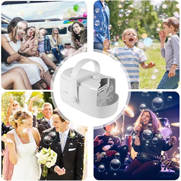Bubbelmaskin, Automatisk Bubbelblåsmaskin, Portabel Bubbelmaskin för Utomhus- och Inomhusbruk, Drivs med Kontakt eller Batterier w black