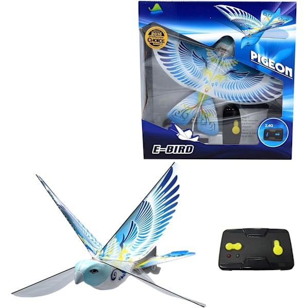 eBird Blå Duva - Flygande RC-Fågel Leksak för Barn. Inomhus/Utomhus Fjärrstyrd Bionisk Fladdrande Vingar Fågel Helikopter. USB Laddning