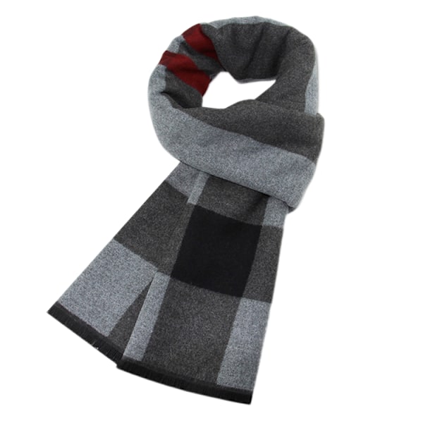 Wekity men's scarf wool blend winter warm scarf casual plaid scarf