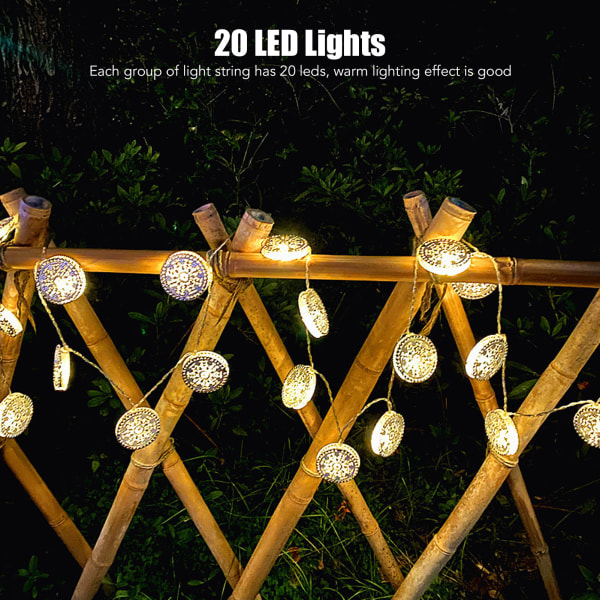 Sträng LED-ljus Färgglada vattentäta retrojärn för trädgårdsbalkongdekorationer utomhus