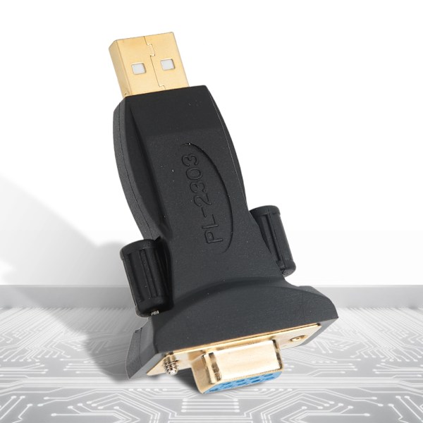 PL2303 Suorituskykyinen siru ABS-kotelo Kultapinnoitettu USB2.0 - RS232 naarasadapteriliitin