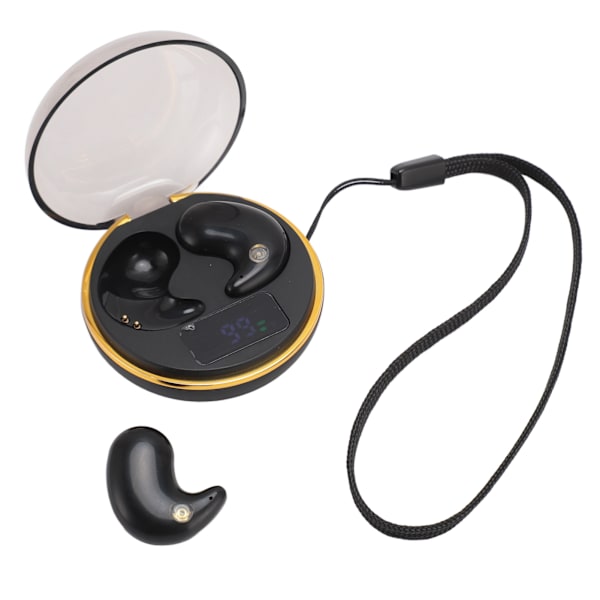 Bluetooth Sleep Earbuds BT5.3 Touch Control Invisible Earbuds Wireless Bluetooth Earphone med Digital Display Charging Case Sort