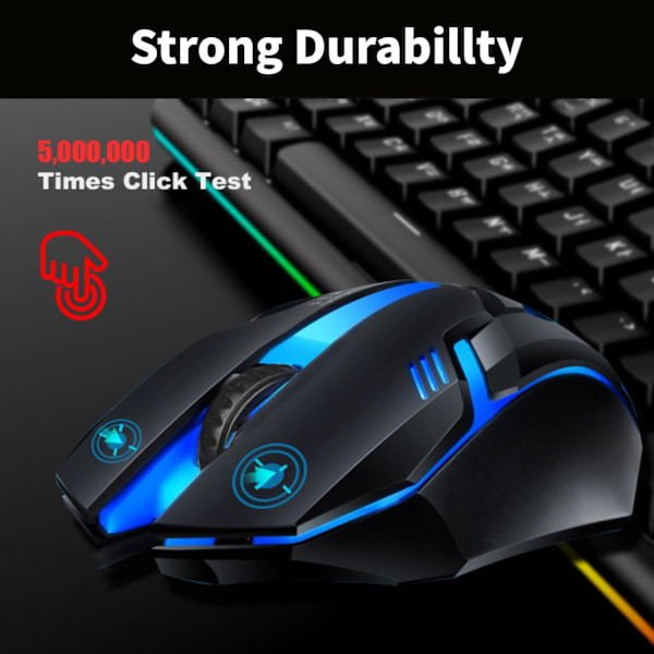 RGB Spillmus, 1600 DPI Datamaskin Kablet Mus, Ergonomisk Spillmus, Fargerike Lys, 3D Rullehjul, for Win10 8 7 for Win for Win XP