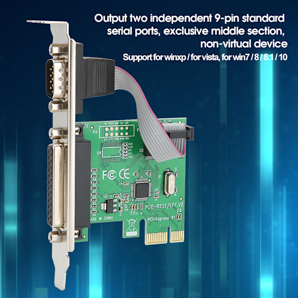 PCI-E sarjaportin laajennuskortti RS232/LPT PCI-E sarja- ja rinnakkaiskortti 110-230400bps