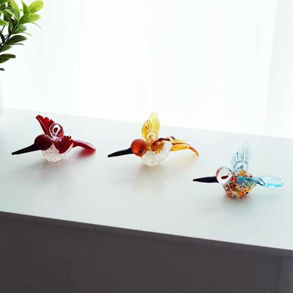 Kolibri Ornament Håndblæst Glas Dekoration Hængende Solfanger til Vindue, Juletræ, Have, Gave til Familie og Venner