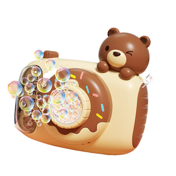 Eagle Stone Påskhare Bubbelmaskin, Barnkamera bubbelmaskin, automatisk bubbelmaskin med ljus, band, 2 bubbelvatten brown