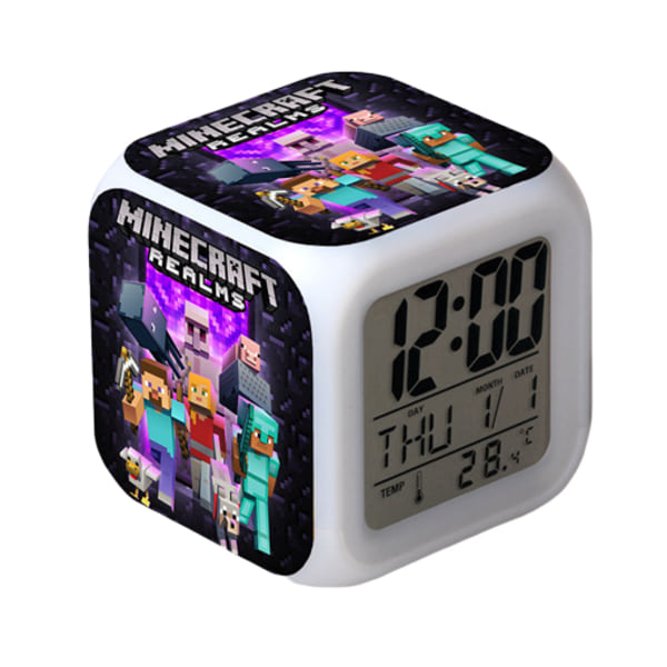 Wekity Anime  Alarmklocka One Piece LED Kvadratklocka Digital Alarmklocka med Tid, Temperatur, Alarm, Datum