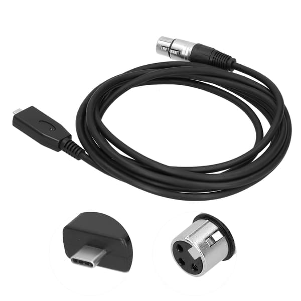 TYPEC til XLR Mikrofonkabel Audioadapter Mikrofonkontaktkabel Ledning(2m 6.6ft )