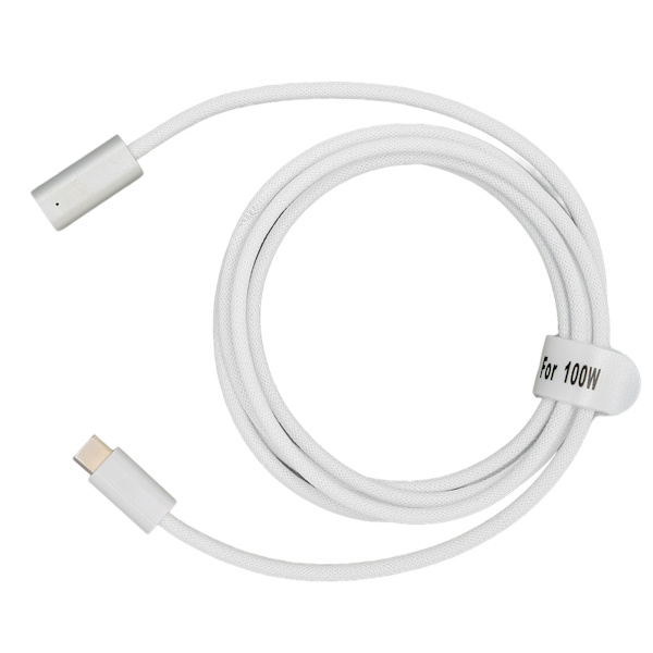 Typ C till Magsafe-kabel 1,7 m vävtråd Typ C till Magsafe 1/2 adapter PD 100W laddningskabel för OS bärbar dator Typ C till Magsafe 1 L-huvud