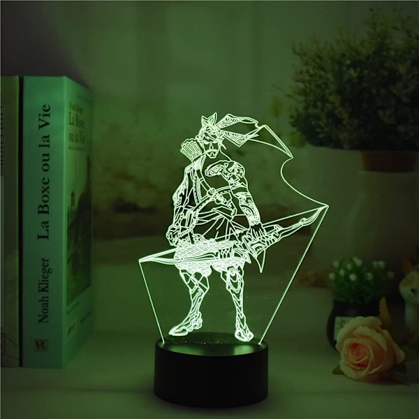 Spel OW Shimada Hanzo 3D Nattlampa LED Illusionslampa USB Sängbordlampa Touch/Fjärrkontroll 16 Färger Heminredning Ljus
