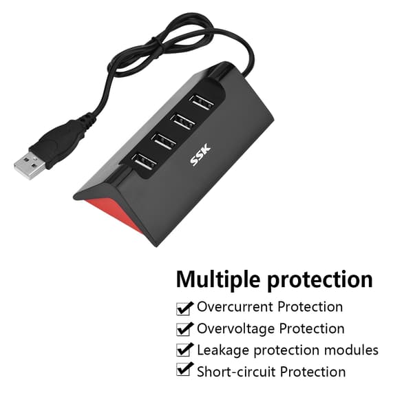 SSK Fire USB2.0 Hub Splitter HUB Bærbar Konvertere Utvidere 480Mbps