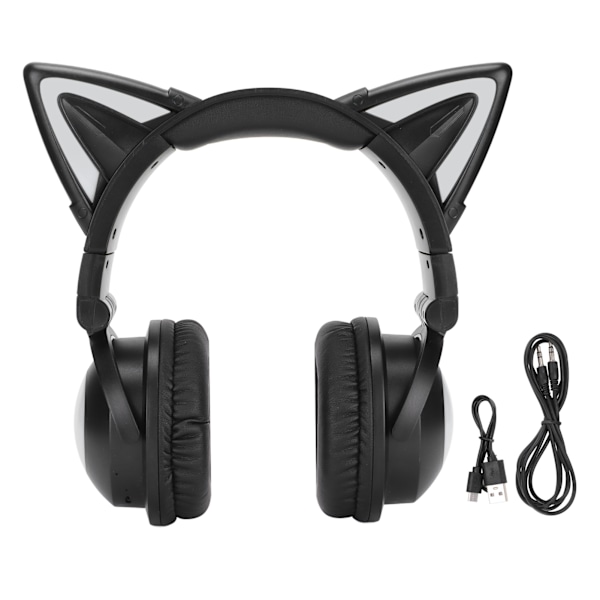 Katteøre Bluetooth-headset Stereo-headset med mikrofon LED Søde katte-headset til piger Børn