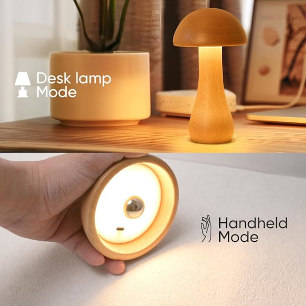Bærbar Ledningsfri Berøringsschalter Liten Lampe, Oppladbar Batteridrevet Lampe, Trinnløs Dimming, Nattelys for Bursdagsgaver