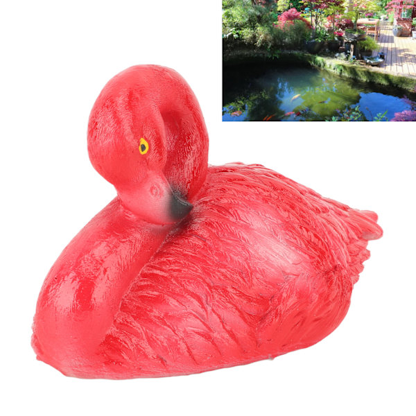 Flamingo-dekorasjoner Flytende flamingo-pynt til fiskedam Fiskedam Bakgård Uteplass Plen Liten rød hvilende flamingo